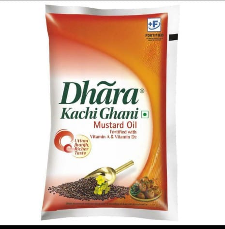 Dhara Kachi Ghani Mustard Oil 1 L (Pouch)