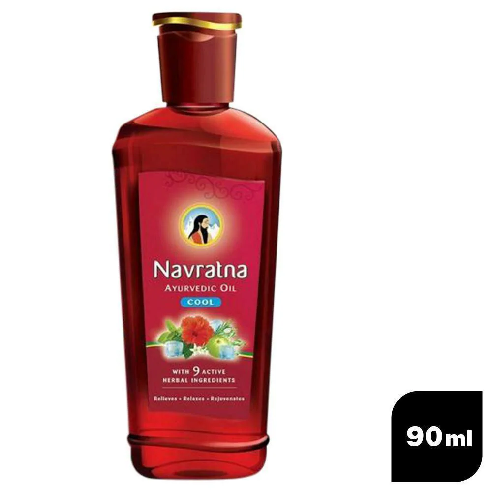 Navratna Ayurvedic Cool Hair Oil with 9 Active Herbal Ingredients 90 ml